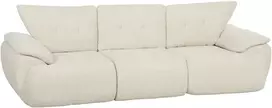 Trivietė modulinė sofa, berėmė, kreminė balta, 260cm