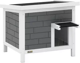 Lauko kačių namelis su 14 mm aliuminio izoliacija ir atverčiamu stogu, baltas, juodas ir pilkas, 61 x 51 x 53,5 cm