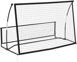 Futbolo atmušimo tinklas, dvipusis, juodas, 200 × 94 × 122/52 cm
