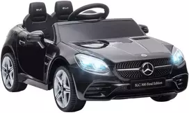 AIYAPLAY elektrinis automobilis vaikams nuo 3 metų, vaikiška transporto priemonė su nuotolinio valdymo pulteliu, LED žibintais, saugos diržais, garso signalu, muzika, juodos spalvos