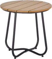 Lauko stalas su reguliuojamomis kojelėmis, rudas, Ø49 × 48 cm