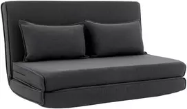 Fotelis-lova 3 in 1, 5 padėčių atlošas, tamsiai pilkas, 135 × 88 × 74 cm