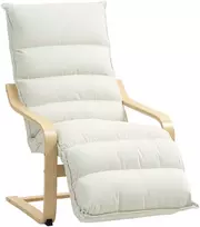 Supamasis krėslas su reguliuojama kojų atrama, kreminės baltos spalvos, 67 x 93–114 x 105 cm