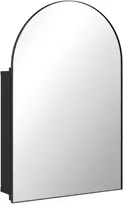 Veidrodinė vonios spintelė su 3 lentynomis, juoda, 50 x 12 x 76 cm
