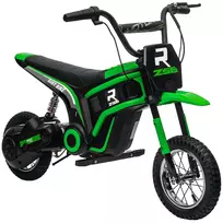 12V vaikiškas motociklas su garso signalu, šviesa, 8-16 km/val., 8-12 metų, žalias