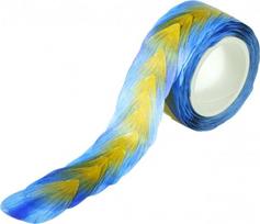 Dekoratyvinė lipni juostelė iš ryžių popieriaus Folia Washi-Tape BLOSSOMS BLUE, 200 vnt. ritinėlyje