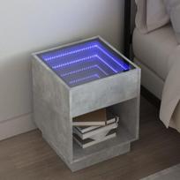 vidaXL Naktinis staliukas su Infinity LED, betono, 40x40x50cm