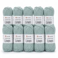 YarnArt Intense Linen siūlai mezgimui, žalsvi, 10vnt., spalvos kodas: 4122