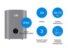 LI- elektrinis vandens šildytuvas LIN LIFVD1SMGY 30L UNIVERSAL pilkas