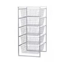 Prosperplast Rato 5 stalčių spintelė antracito spalvos, 89x45x55 cm, rotango efekto polipropilenas