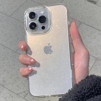 Skaidrus Glitter minkštas dėklas, skirtas iPhone 16 Pro Max/14 Pro Max/13 18 Pro Max juoda