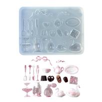 Silicone Nails Art Mold Perfect Accessories Nails Decorative Mold Dessert Theme Silicone Texture for Various Nails Types gray