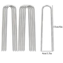 U formos sodo kuolas, tvirtas tvoros vamzdžio kuolas, veja, cinkuotas kraštovaizdžio kuolas vandens vamzdžiui, velėnos barjerui tvirtinti, žemės kuolas 10pcs gray