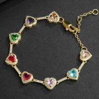 Cross-Border Zircon Spliced Bracelet-Necklace: Vintage Luxury Copper with 18k Gold Plating Gold black