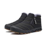 Cross-Border Autumn/Winter Snow Boots: Non-Slip, Waterproof, Velvet-Warm Casual Hiking Shoes for Couples 44 black