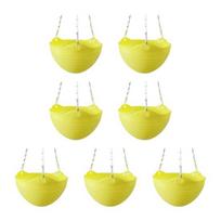7Pcs Hanging Planters Flower Pots with Drainage Holes And Metal Chains Plastic Hanging Flowerpots for Indoor Outdoor Use 7pcs geltona