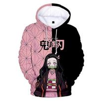 Demon Slayer Tanjirou Nezuko Kochou Shinobu Agatsuma Zenitsu Megztinis Cos Hoodie XXXXL pink