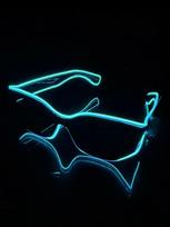 Wireless EL luminous glasses LED pixel sunglasses disco KTV bar concert flash atmosphere online celebrity Blue black