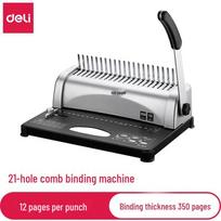 Deli 21-Hole Comb Binding Machine CN plug (adapter included) gray