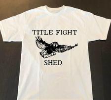 Vintažiniai Title Fight grupės marškinėliai Shed iš sunkios medvilnės, balti, unisex S black