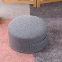 Round Floor Cushions, Tatami Thicken Pouf Ottoman, Detachable & Washable,for Coffee Table Balcony Bay Window,with Side Handle šviesiai pilka spalva