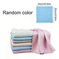 5 Pieces Of Microfiber Glass Cleaning Cloth Lint-free Window Car Kitchen Mirror No Trace Reusable Fish Scale Cloth Polishing 25x25cm white