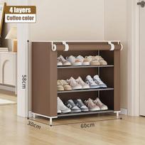 Shoe Cabinet Dustproof Fabric Multifunctional Storage Shoe Rack Moisture-proof Elevated Design Large Capacity Shoe Rack Cabinet gray