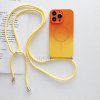 Crossbody Lanyard Case For Samsung Galaxy S24 Ultra S23 FE S21 S20 S25 Plus Note 20 Magsafe Magnetic Gradient Lens Strap Cover Samsung S24&Case & Strap orange