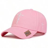Women Letter Print Cross Embroidery Baseball Caps Spring Autumn Outdoor Use Adjustable Casual Hats Dad Hat Sunscreen Hat For Men And pink