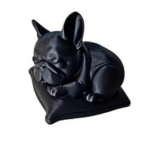 3D Printed Bulldog Figurine, Cute Sleeping Dog Statue, Collectible Animal Ornaments for Car, Office Desk Decor juoda