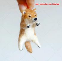 DIY Handmade Wool Sheep Kit, Cat Hand Poke Material Bag for Beginners, Creative Needle Felting Gifts beige