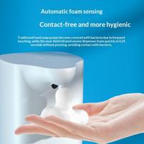 Automatinis putojantis muilo dozatorius, bekontaktis, indukcinis, rankų ploviklis, išmanusis muilo dozatorius namams, vonios kambariui balta