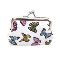 Women Small Coin Purse Vintage PU Leather Change Purse Butterfly balta