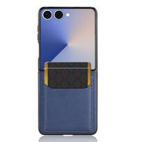 case for Samsung Galaxy Z Flip 7 FE Protective cover with litchi pattern and card slot phone case Shock Proof Anti-Fingerprint Galaxy Z Flip7 mėlyna