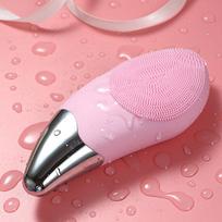 Mini Sonic Face Cleaner Electric Facial Cleansing Brush Silicone Deep Pore Cleaning Skin Massager Face Cleansing Brush Device EU rožinė