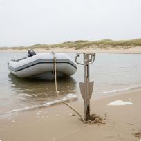 Kayak Sand Anchor Portable Stainless Metal Shore RustResistant for Kayakers Only Anchor Only beige