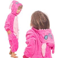 Children's pyjamas kigurumi onesie costume stich pink 135-145 cm brown