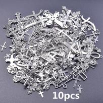 102030Pcslot Metal Silver Color Cross Charms For Jewelry Making Supplies Christ Accessories Handmade Womenmen Pendant Charm gray