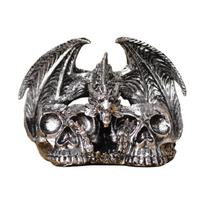 Scary Halloween Dragon Skull Resins Figurine Ornament with Shaker Holder Statue Kitchen Restaurant Desktop Decors