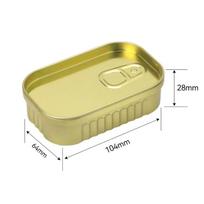 Sardine Can Shaped Storage Tin Box Portable Metal Material Sealed Jar With Lid For Storing Small Items Household Goods white