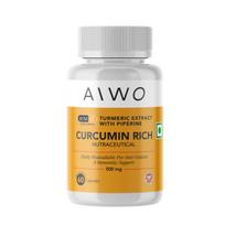 AIWO Curcumin BCM-95® Capsules with Piperine | Highly Bioavailable Curcumin | Supports Joint, Bone, Immune & Daily Wellness | Vegetarian Suppleme