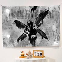 L-Linkin Park Backdrop Children's Birthday Party Happy Birthday Bedroom Sofa Decoration Banner 47.2x31.5inch/120*80cm gray