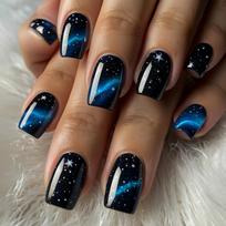 24Pcs Short Ballet Gradient Press On Nails Wearable False Nails Stick On Fake Nail Tips For Women Decorative Manicure