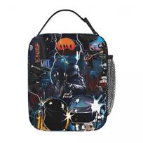 Daft Punk Lunch Bag For Women Lunch Box Vintage Travel Cooler Bag Convenient Oxford Tote Food Bags One Size black