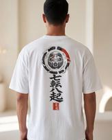 Daruma Graphic Tee, Vintage Look | Comfort Colors Garment-Dyed | Unisex S-4XL Relaxed Fit S white