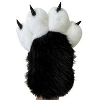 Šiltos žvėries letenos pirštinės Pūkuotos katės letenos pirštinės Mielos Cosplay kostiumo pirštinės Cosplay rekvizitas white