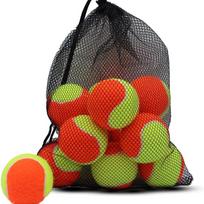 Soft Elastic Kids Tennis Balls Low Compression Beaches Tennis Ball  Youth Beginner 12pcs red