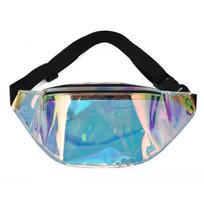 Holografinė Juosmens Rankinė Peršviečiama Fanny Pack Paplūdimio Kelioninė Moteriška Diržinė Rankinė Klubų Maišelis Pinigų Telefono Laikiklis black