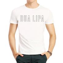 Dua Lipa T-shirt Fashion Mens Short Sleeve White Color Dua Lipa Logo T-shirt Top M balta