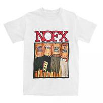 Nofx Punk Rock Band T-Shirt Unisex Unisex  Plus Size O-Neck Oversized Streetwear Harajuku Casual Vintage Unisex Tees M white